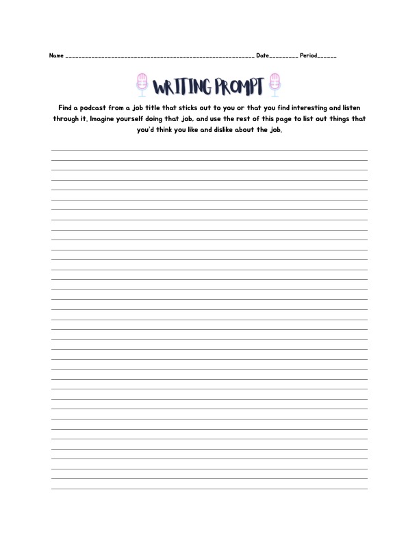 Writing Prompt worksheet